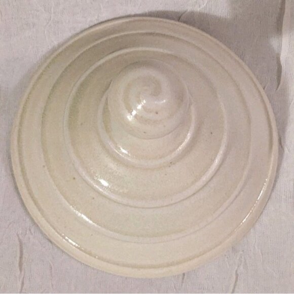 Art Pottery Salt Cellar Dish Lid Lucy Fagella Ring Trinket Box Marked LF Neutral - Picture 14 of 16